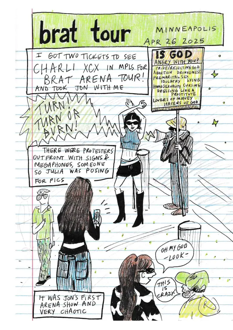 "brat tour" pg 1 from "Cripple Castle 3", 2026