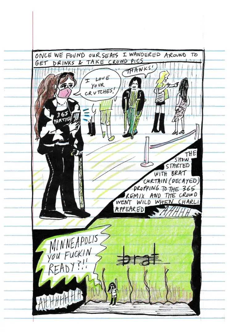 "brat tour" pg 2 from "Cripple Castle 3", 2026